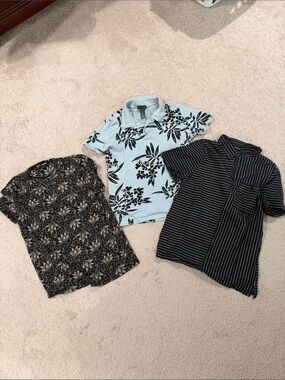 Light Blue Floral Polo Shirt for Kids - Brand Unknown